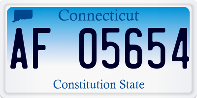 CT license plate AF05654