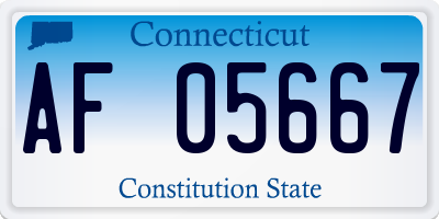 CT license plate AF05667