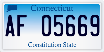 CT license plate AF05669