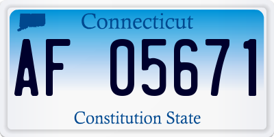 CT license plate AF05671