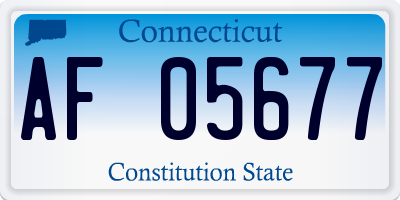 CT license plate AF05677