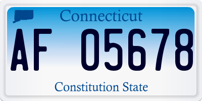 CT license plate AF05678