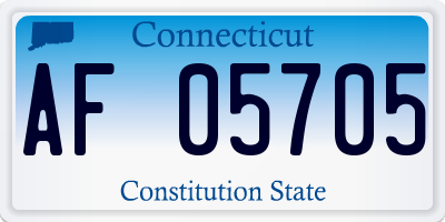 CT license plate AF05705