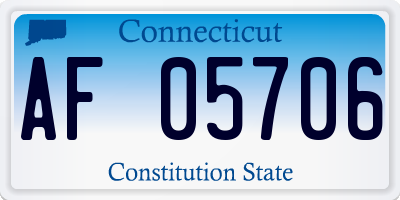CT license plate AF05706
