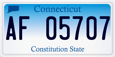 CT license plate AF05707