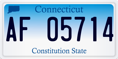 CT license plate AF05714
