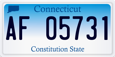 CT license plate AF05731