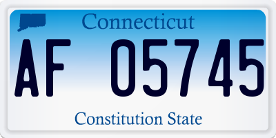 CT license plate AF05745