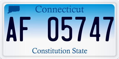 CT license plate AF05747
