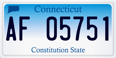 CT license plate AF05751