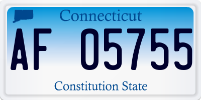 CT license plate AF05755