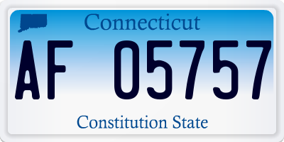 CT license plate AF05757