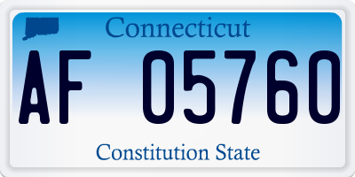 CT license plate AF05760