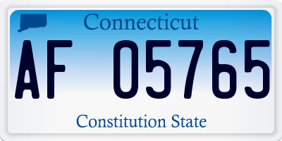 CT license plate AF05765