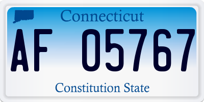 CT license plate AF05767