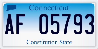 CT license plate AF05793