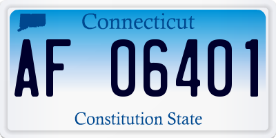 CT license plate AF06401