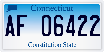CT license plate AF06422