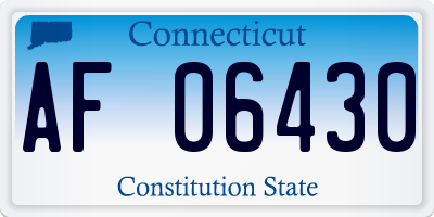 CT license plate AF06430