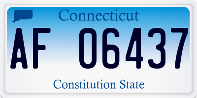 CT license plate AF06437