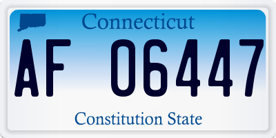 CT license plate AF06447