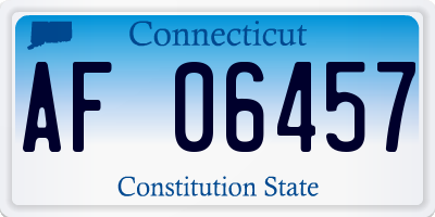 CT license plate AF06457