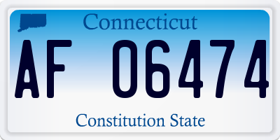 CT license plate AF06474