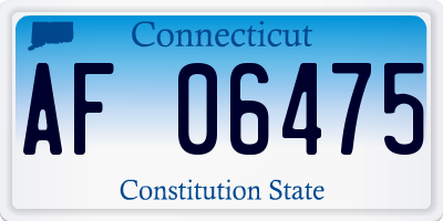 CT license plate AF06475