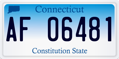 CT license plate AF06481