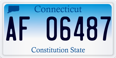 CT license plate AF06487