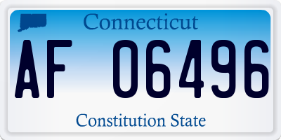 CT license plate AF06496