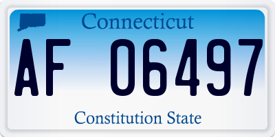 CT license plate AF06497