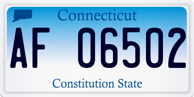 CT license plate AF06502