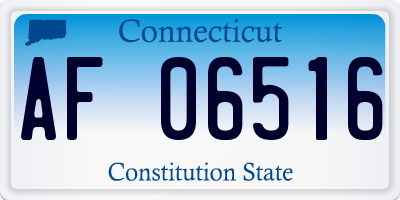 CT license plate AF06516