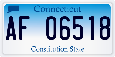 CT license plate AF06518