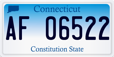 CT license plate AF06522