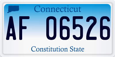 CT license plate AF06526