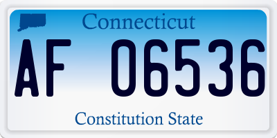 CT license plate AF06536