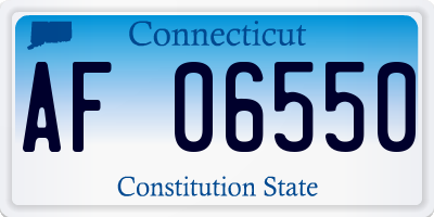 CT license plate AF06550
