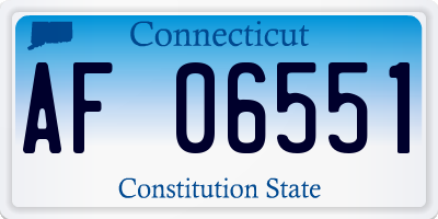 CT license plate AF06551