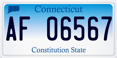 CT license plate AF06567