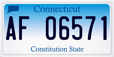 CT license plate AF06571