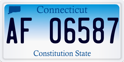 CT license plate AF06587