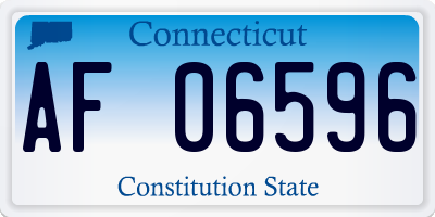 CT license plate AF06596