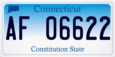 CT license plate AF06622