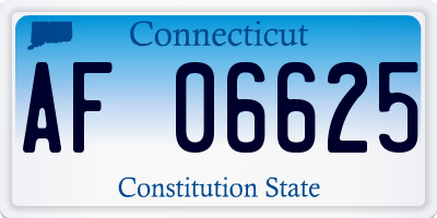 CT license plate AF06625