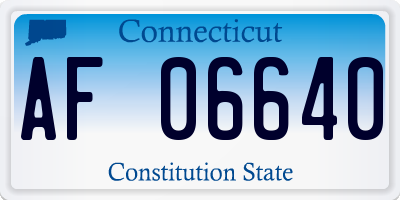 CT license plate AF06640