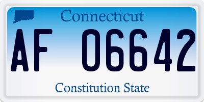 CT license plate AF06642