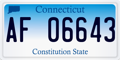 CT license plate AF06643