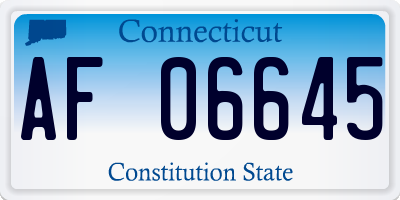 CT license plate AF06645